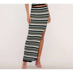 Heartloom Marcia Knit Striped Slit Skirt ( XS )